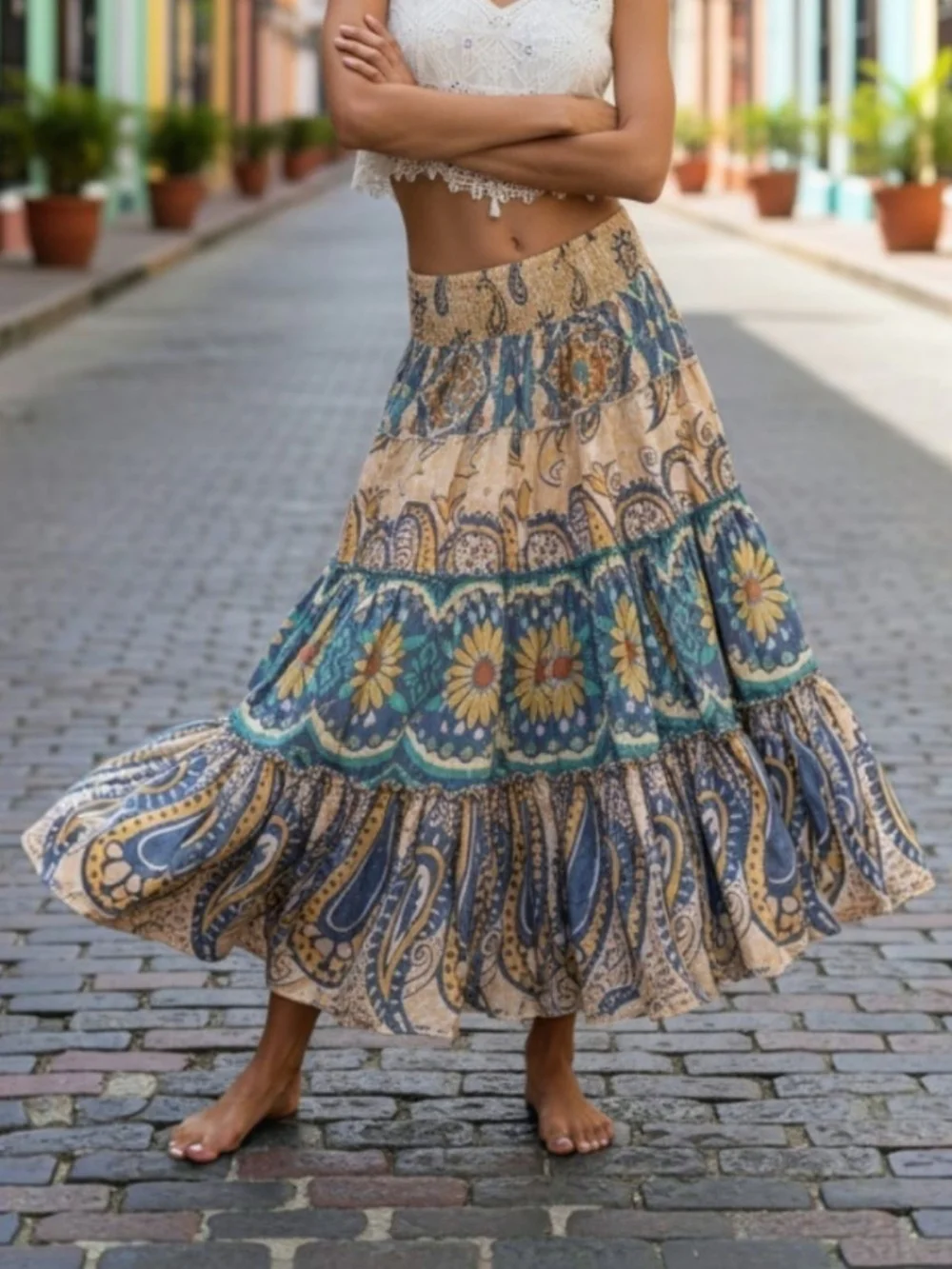 RARE! HTF! Highly Sought After! Free People Super Thrills Convertible Maxi Skirt